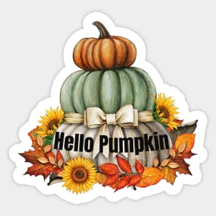 Happy Fall Hello Pumpkin Retro Fall Autumn Vibes Sticker